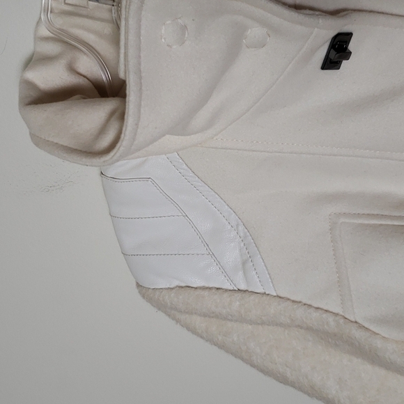 Guess wool blend long line midi length coat white off white women's size medium - Picture 5 of 16